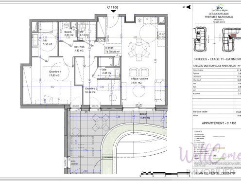 Appartement à  Aix-les-Bains (73100), 3 pièces