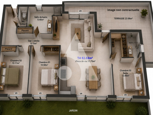 Appartement à  Aix-les-Bains (73100), 4 pièces